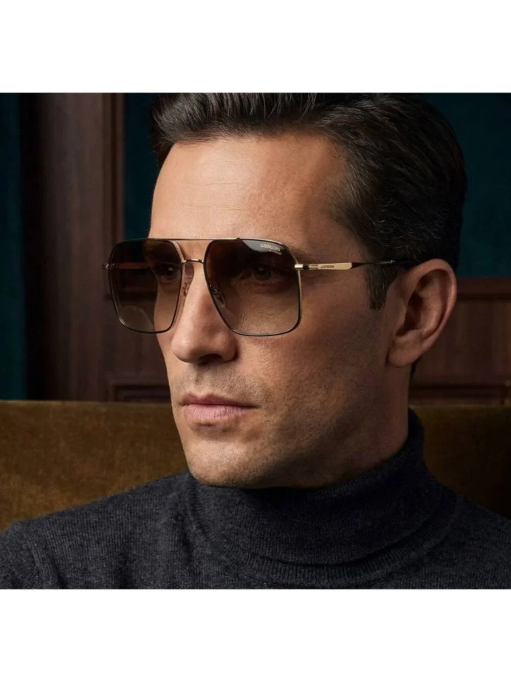 CARRERA 333/S 0003 M9 Aviator Sunglasses - Black / Grey Polarized